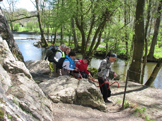 randonnée sportive avec joëlettes, Hotton, 2012